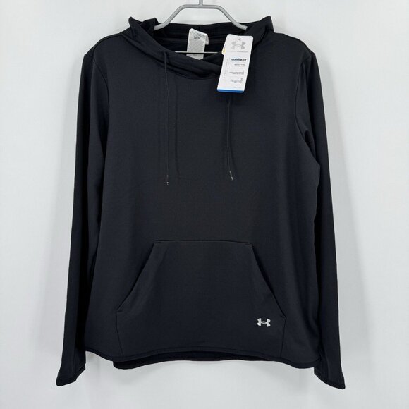 Under Armour Tops - Under Armour Cold Gear Pullover Hoodie Sweatshirt XS Women's Black Fleece Lined